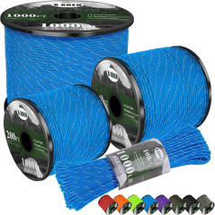 Paracord Reflective 1000Lb, 50/100/200/500/1000Ft 4Mm, 13 Strand Parachute Spool