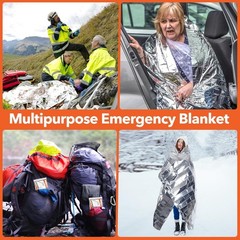 6 Pack Aluminum Emergency Blankets Waterproof Windproof Thermal