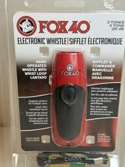 Fox 40 Electronic Whistle With Wrist Loop Lanyard And 9 Volt Battery Red New