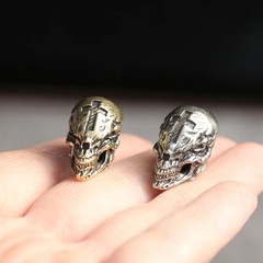 Cross Skull Head Brass Knife Beads EDC DIY Paracord Woven Bracelets Lanyard