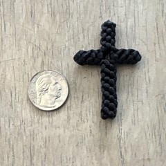Homemade pocket cross; Black Charm Pendant Lightweight 2×1.5 inches Nylon Satin