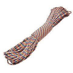 100ft Type III 7 Strand Core Paracord 550 Parachute (27# Rainbow Colo)