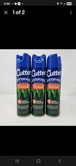 Lot of 3 Cutter Backwoods 11 oz Mosquito Repellent Spray DEET Sweat Resistant