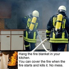 XL 59″x59″ Fire Blanket for Home – Emergency Fire Retardant Fiberglass