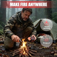 Survival Fire Starter Kit – Stainless Steel Tweezers for Clean Handling – Long