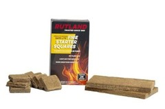 Rutland Safe Lite Fire Starter Squares – Heavy Charcoal Starters for 24 Count