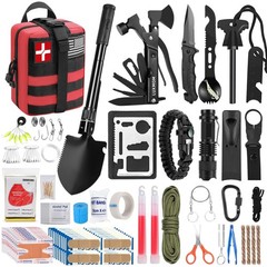 LUXMOM Gifts for Men Dad Christmas, Survival Kit and First Aid Kit, 142 Pcs S…