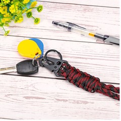 22″ Paracord Neck Lanyard Keychain Braided Strong Lanyard with Black
