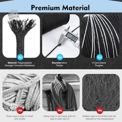 Paracord 4mm, Paracord 550 Nylon Ropes Parachuting 9 Thread Rope Rope Rope Rope Rope Camping