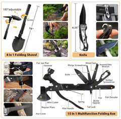 250PCS Survival Kit First Aid Gear with Molle Bag & Emergency Tent