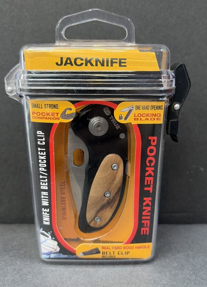 True Utility «JacKnife» TU576 SS Knife, Lock, Wood Grips: Great for EDC!!