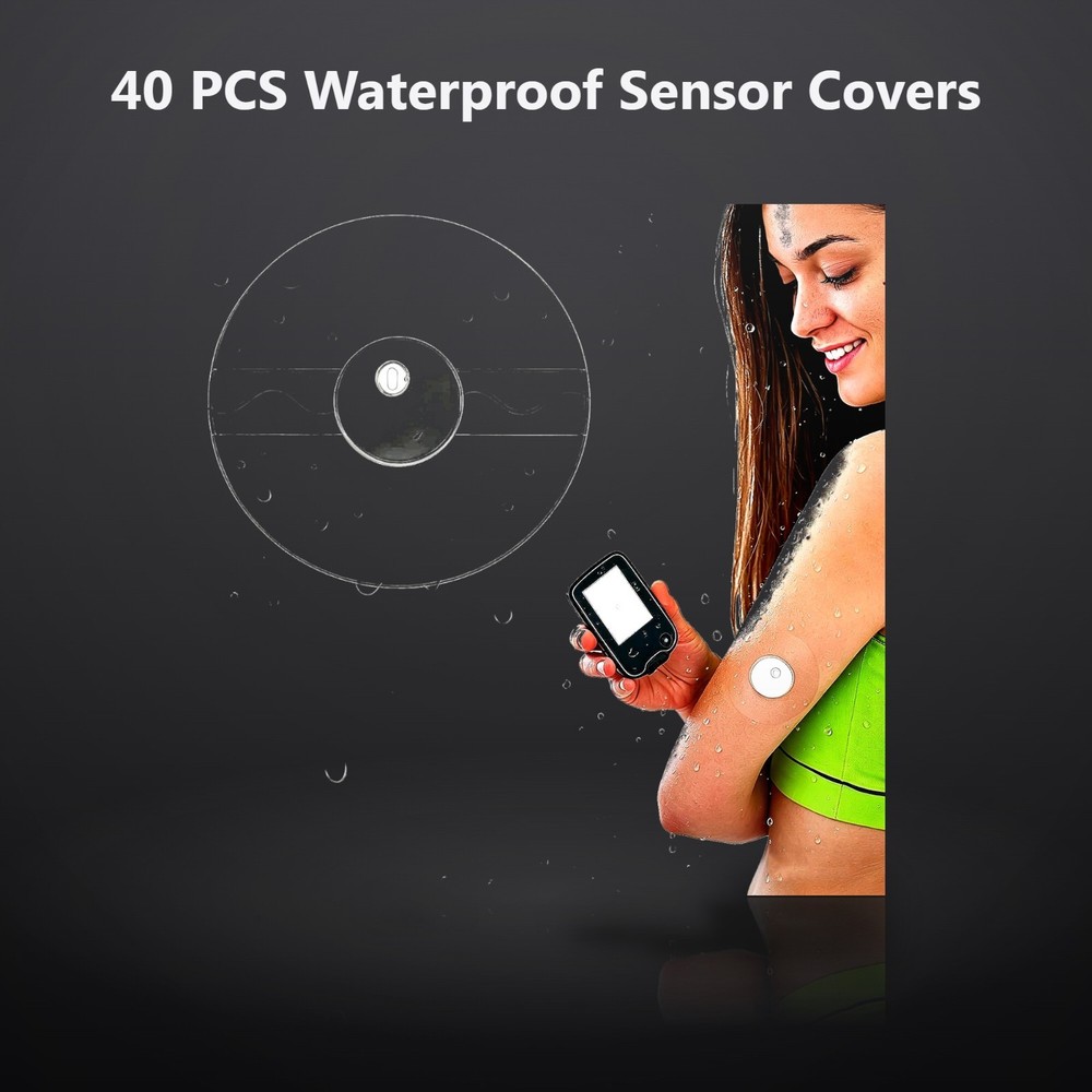 40 PCS Waterproof Sensor Covers for Freestyle /3 Plus – Transparent CGM Adhes…