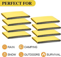 8 Pack Emergency Mylar Blankets Thermal Rescue Blanket Survival Gear