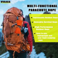 VVAAGG 1000 Orange Paracord100FT Utility Parachute Cord 4mm 100FT,