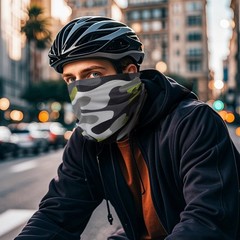 Bilymate Grey Camo Cooling Neck Gaiter – UPF 50+ Sun One Size, Multicolor