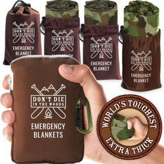 World’S Toughest Emergency Blankets [4-Pack] Extra-Thick Thermal Mylar Foil Spac