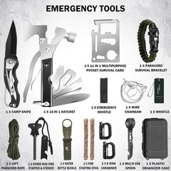 Survival Kit, Gear and Equipment 258 PCS with Water Filter, Black