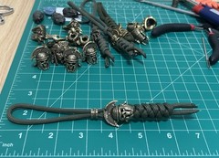 Keychain or knife lanyard Skull Aztec Bead