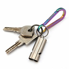Titanium Keychain Whistle Lanyard Pocket Outdoor Life-saving Camping Tool ,