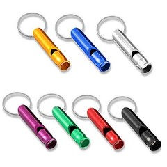49 Pieces Emergency Whistle with Keychain, Aluminum Emergency Survival