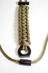 Breakaway Fire Starter Necklace With Extra Khaki 550 Paracord Survival Cord