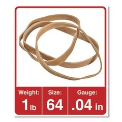 Rubber Bands, Size 64, 0.04″ Gauge, Beige, 4 oz Box, 80/Pack Beige