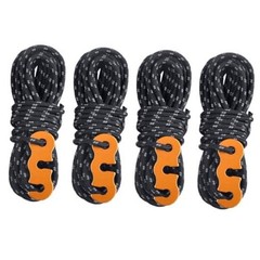 Reflective Guyline, Tent Cord Nylon Paracord Rope 01 Black (Φ3mm) – 4 Pack