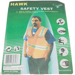 Orange Safety Vest Jacket with Reflective Stripes