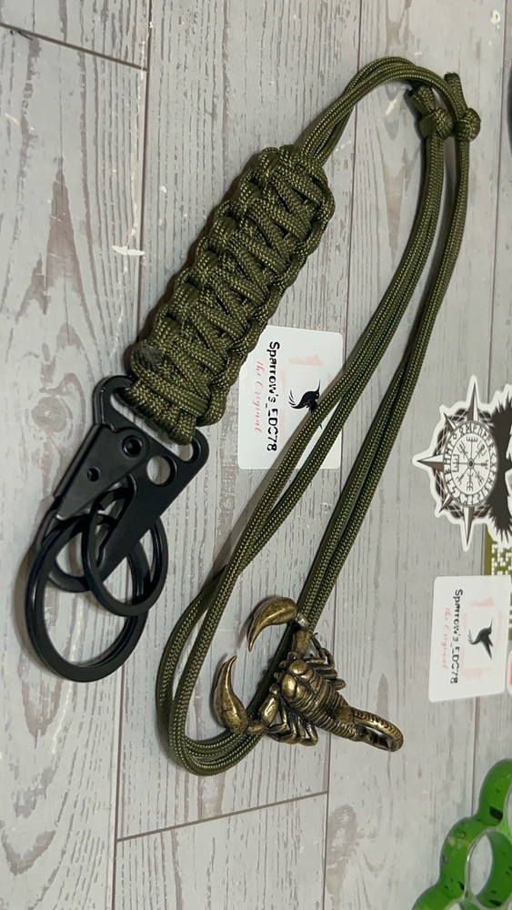 Sparrow’s Adjustable Paracord Neck Lanyard Keychain for Men Women Outdoor