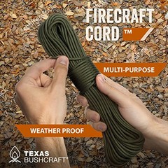 Firecraft Cord – Utility Paracord Survival Rope, Parachute 25 ft Army Green
