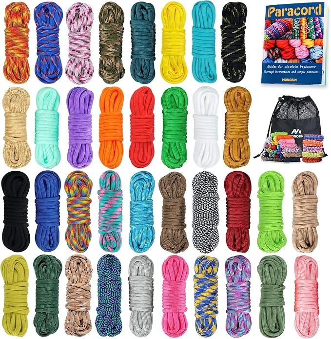 MONOBIN 36 Colors 10ft Paracord 550 Combo kit Paracord Bracelets Making kit M