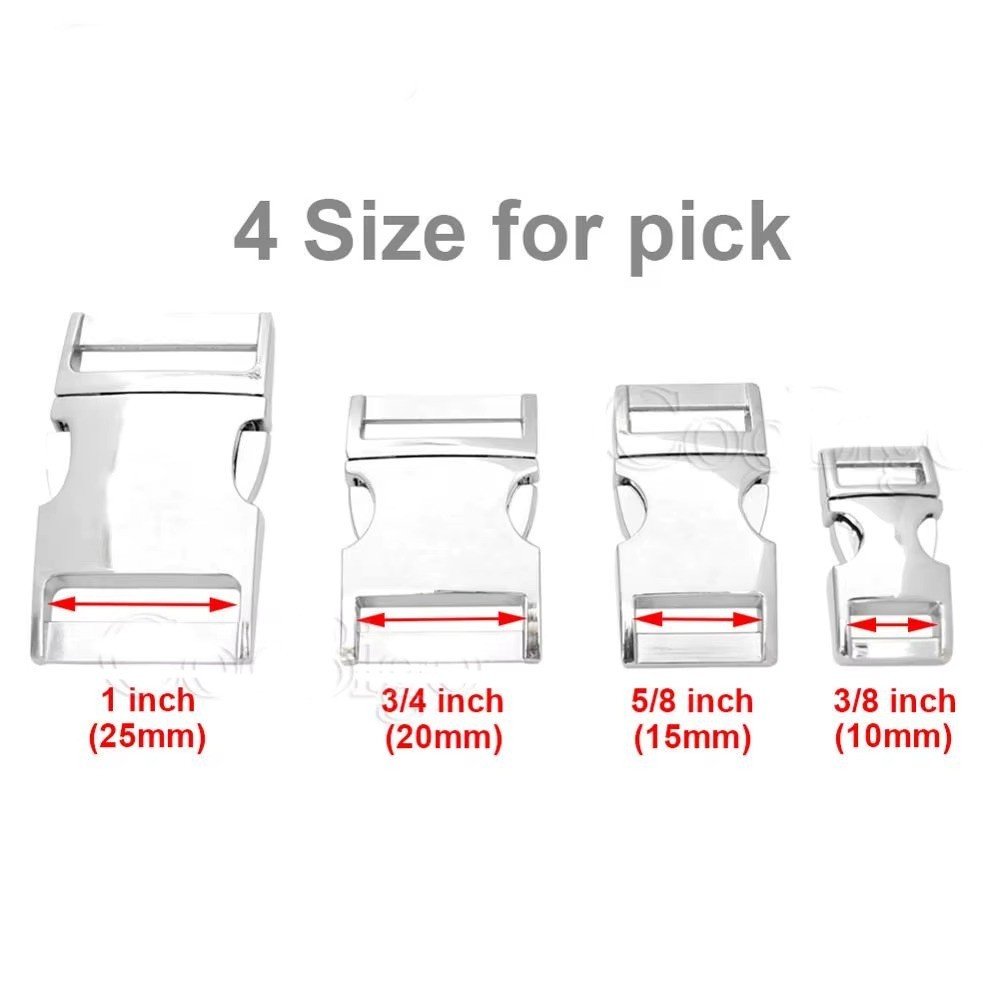 4pcs 10mm 15mm 20mm 25mm Metal Side Release Buckles for Pet Dog Cat Collar DIY