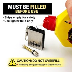 Refillable Survival Fire Starter, Compact Keychain Lighter, Metal Outdoor Fir…