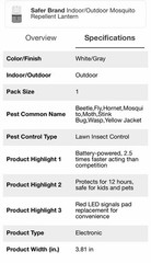 5 Set Safer Home SH1200 Indoor/Outdoor Mosquito Repellent Lantern (BRAND NEW)