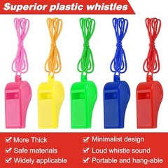 Zuazaor 300 Pieces Referee Whistles in Bulk Loud Plastic Emergency mixed colors