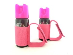 2 Police Magnum pepper spray 2 ounce Pink Jogger Runner Strap Defense Security