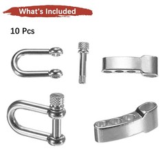 Paracord Bracelet Shackle Buckle [10PCS] – Adjustable Metal U Bow Shackle Use…