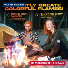 Magic Campfire Fire Color Changing Packets for Fire Pit (25 Pack) Outdoor Firepl