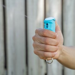 POLICE MAGNUM Keychain Pepper Spray Self Defense .50oz Teal 1 Pack Flip Top