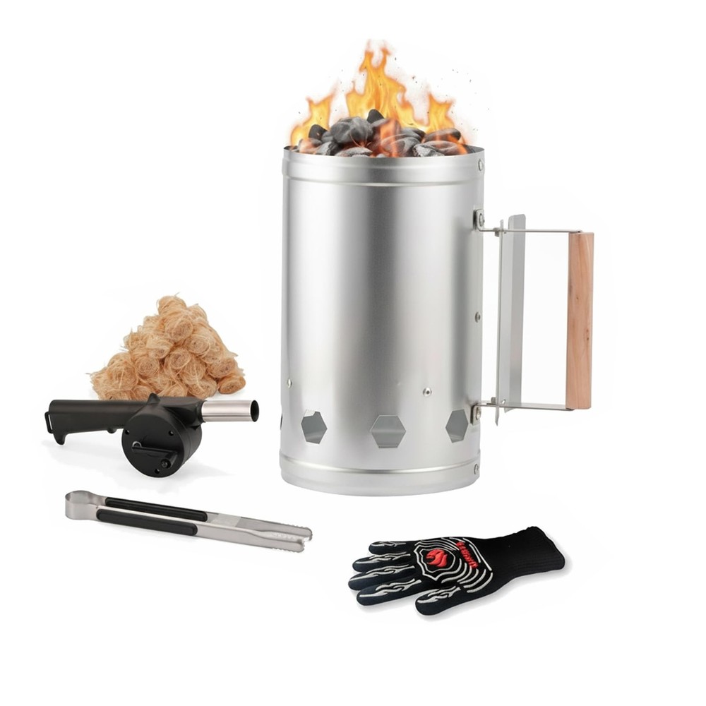 Charcoal Chimney Starter Great for Fireplace, BBQ, Fire Pits, Barbecues, Chim…