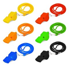 2 Pack Sports Whistles with Lanyards Loud Plastic Whistles for Coaches Referees