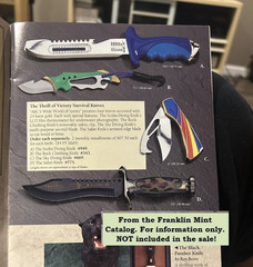 Awesome Gift – Franklin Mint Unused Safari Survival Knife 24k Gold w/ Box