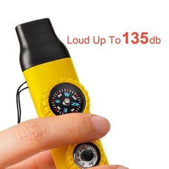 Emergency Survival Safety Whistle，Whistle for Kids with Lanyard,Compass,Therm…