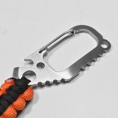 Tactical Paracord Keychain Carabiner Clip Bottle Opener Orange Black New