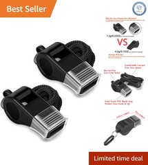 Professional-Grade 2 Pack Whistles – Loud and Durable for Officials & Trainers
