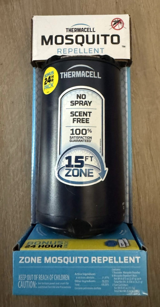 THERMACELL Mosquito Repellent Zone Device 15ft No Spray Scent Free + 24hr bonus