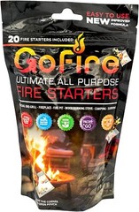 Package of 20 GoFire Ultimate All Purpose Fire Starters Start Indoor Outdoor