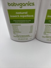 Babyganics DEET Free Bug Spray Gentle Natural Plant Based 2 Pack (6 oz)
