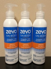 (3) Zevo On-Body 8 Hour Mosquito & Tick Repellent Lotion 5.8 Fl Oz🚫🦟🚫🦟