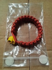 MLT-Spec 550 7 Strand Orange Paracord Bracelet Sz: 7.25 Yellow Skull Clasp (SW02